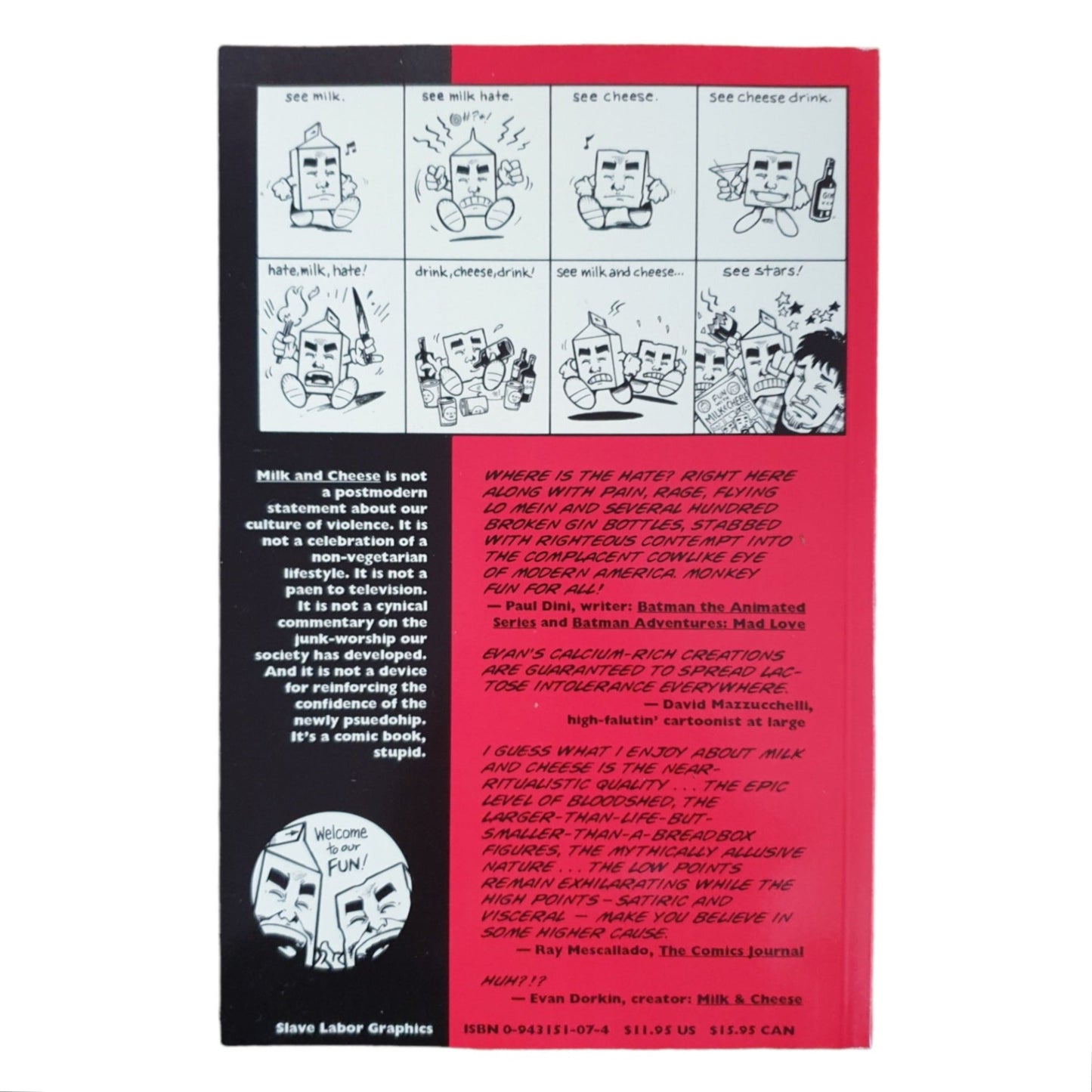 Fun With Milk And Cheese #1 1997 TPB 5th Printing Slave Labor Graphics