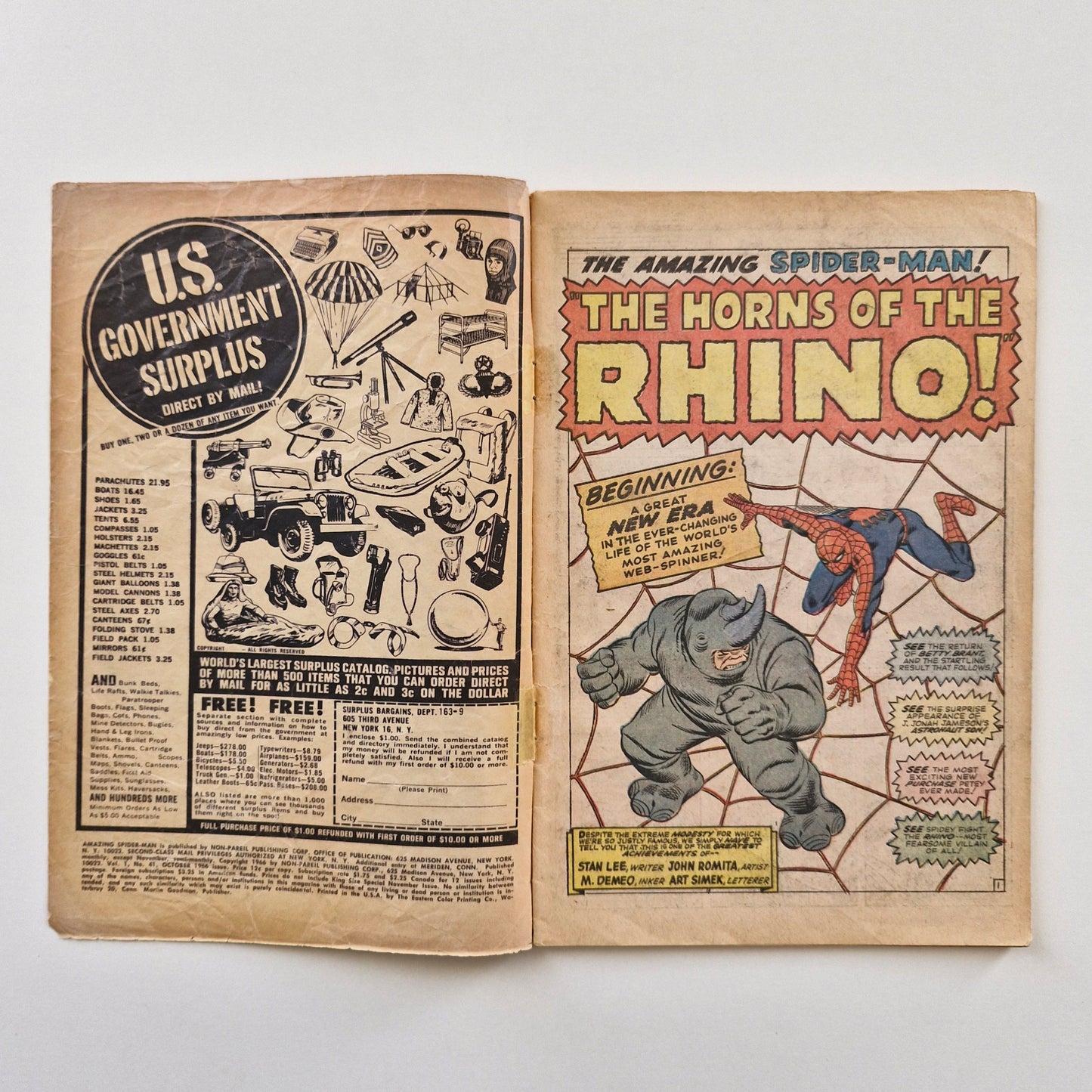 Amazing Spider-Man #41 1966 1st appearance of Rhino Marvel