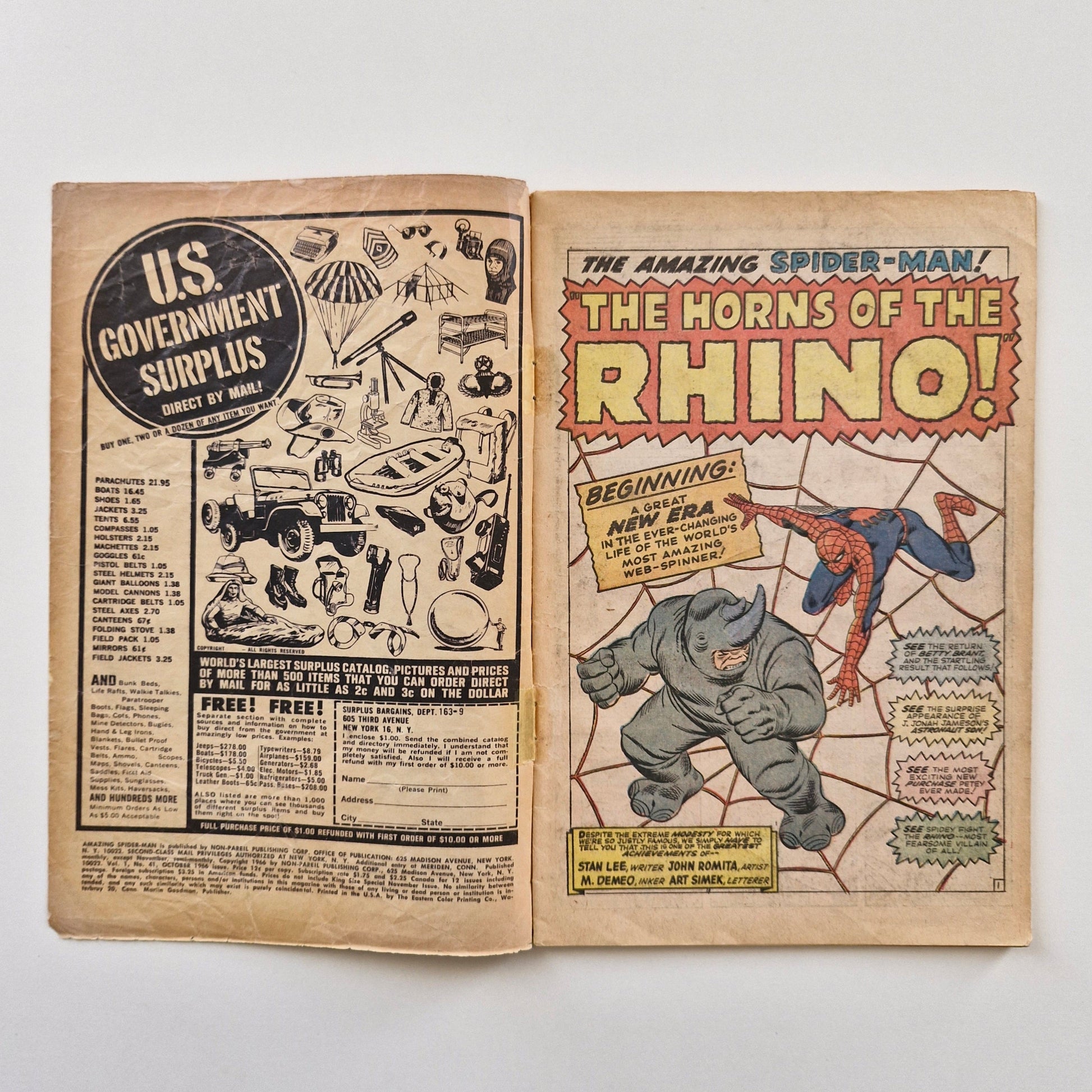 Amazing Spider-Man #41 1966 1st appearance of Rhino Marvel