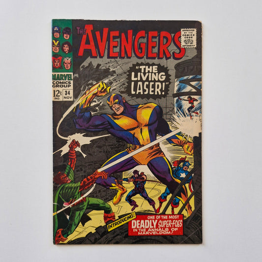 Avengers #34 1966 1st appearance of The Living Laser Marvel
