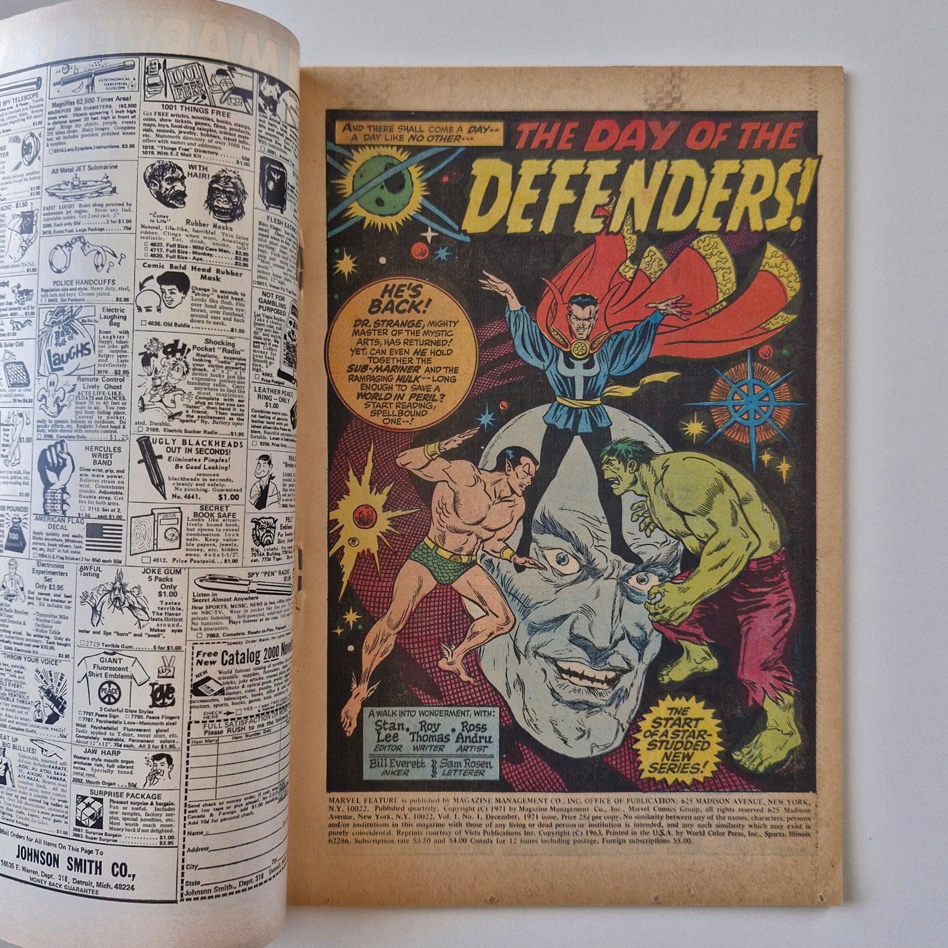 Marvel Feature #1 1971 1st team appearance of The Defenders Marvel