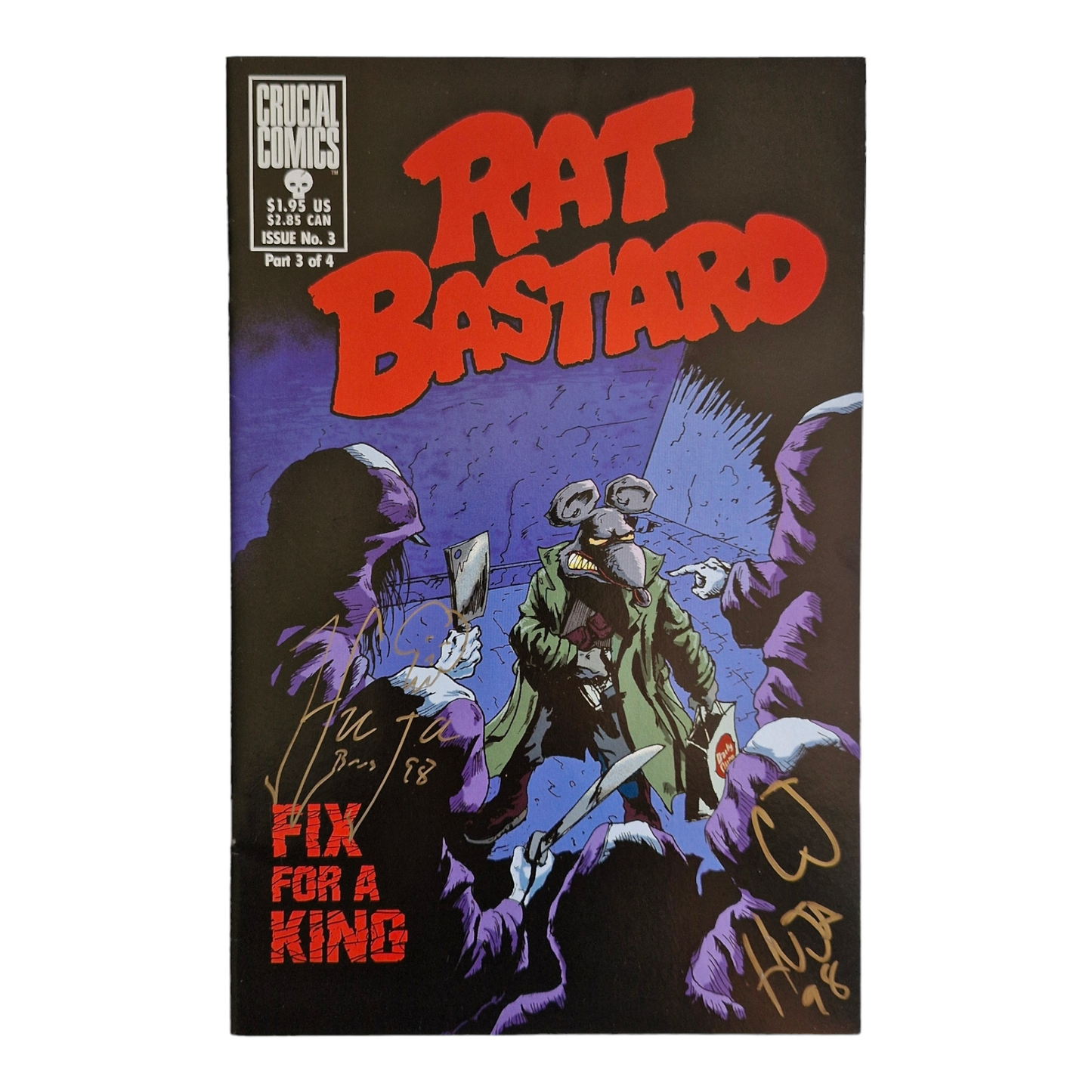 Rat Bastard #3 1998 Signed by the Huja Brothers with CoA Crucial Comics