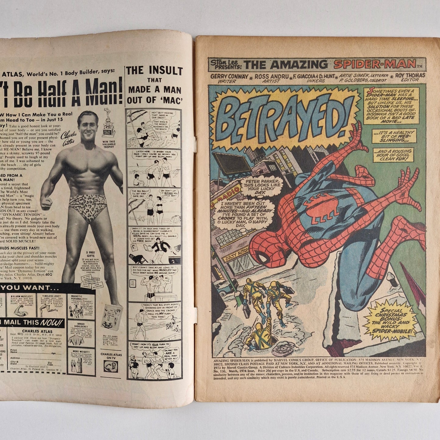 Amazing Spider-Man #130 1974 VG- Debut of Spider-Mobile