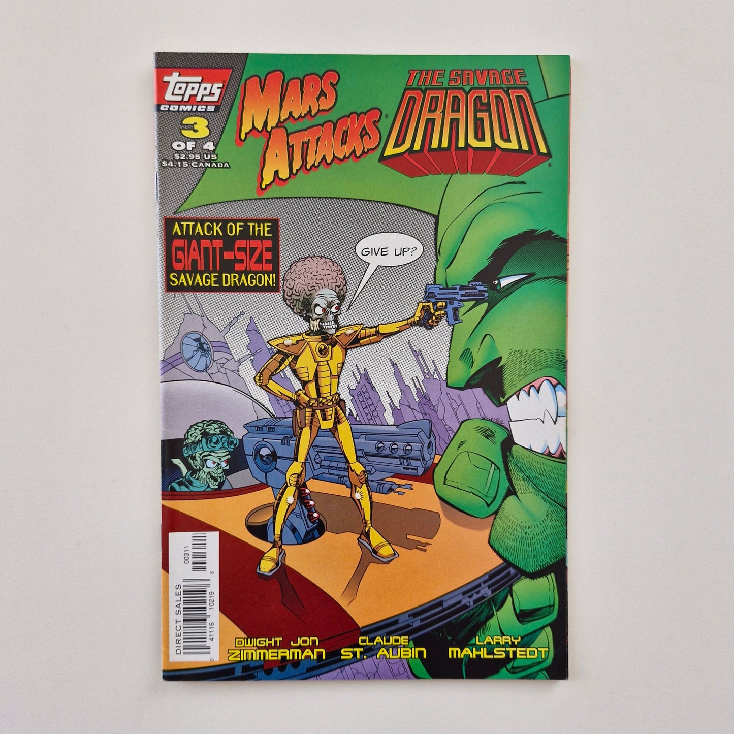 Mars Attacks the Savage Dragon #3 1997 FN/VF Topps Comics