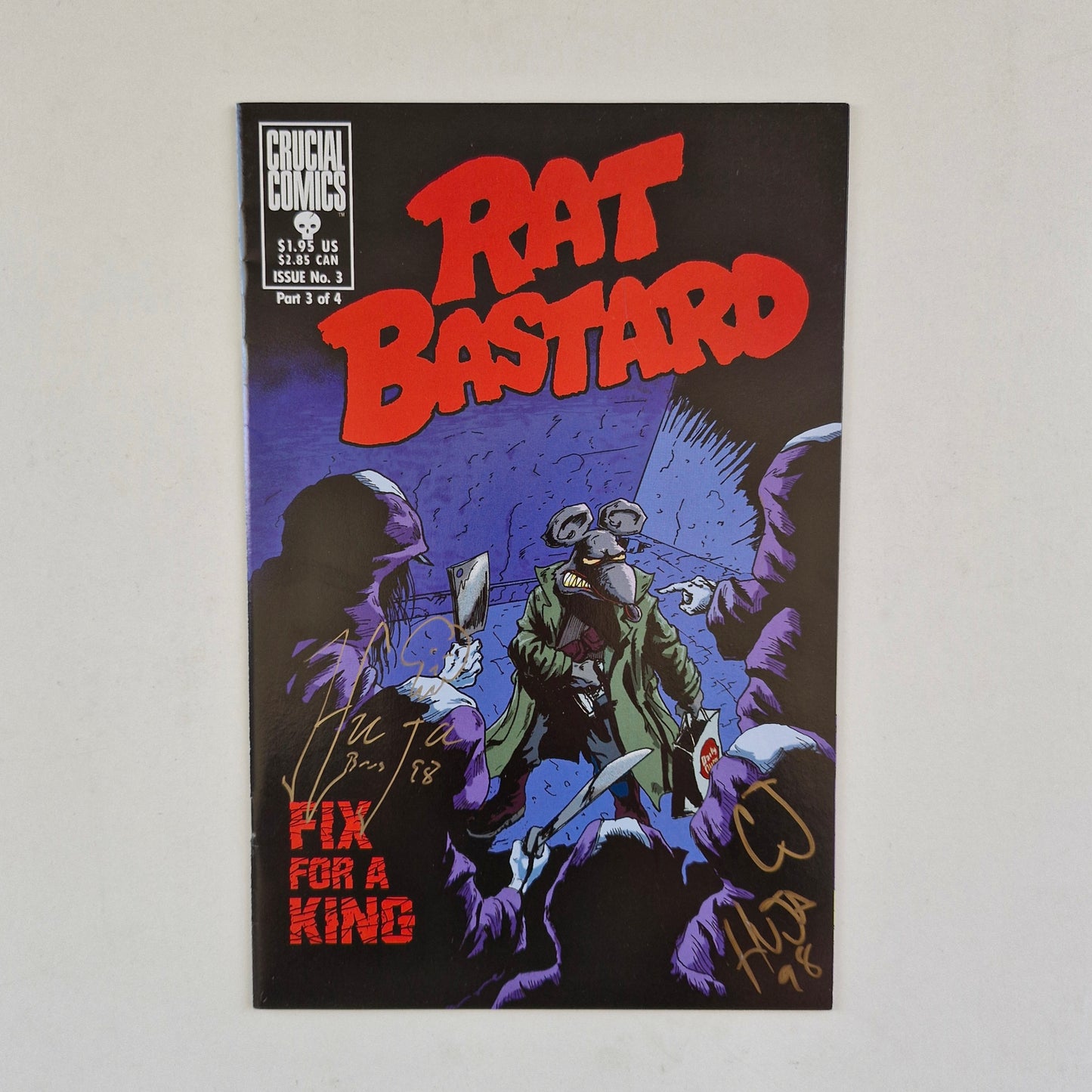 Rat Bastard #3 1998 FN/VF Signed by the Huja Brothers with CoA